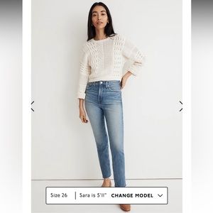 Madewell The Perfect Vintage Crop Blue Jeans waist 26